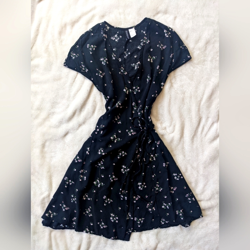 Short Black Side Tie Dress